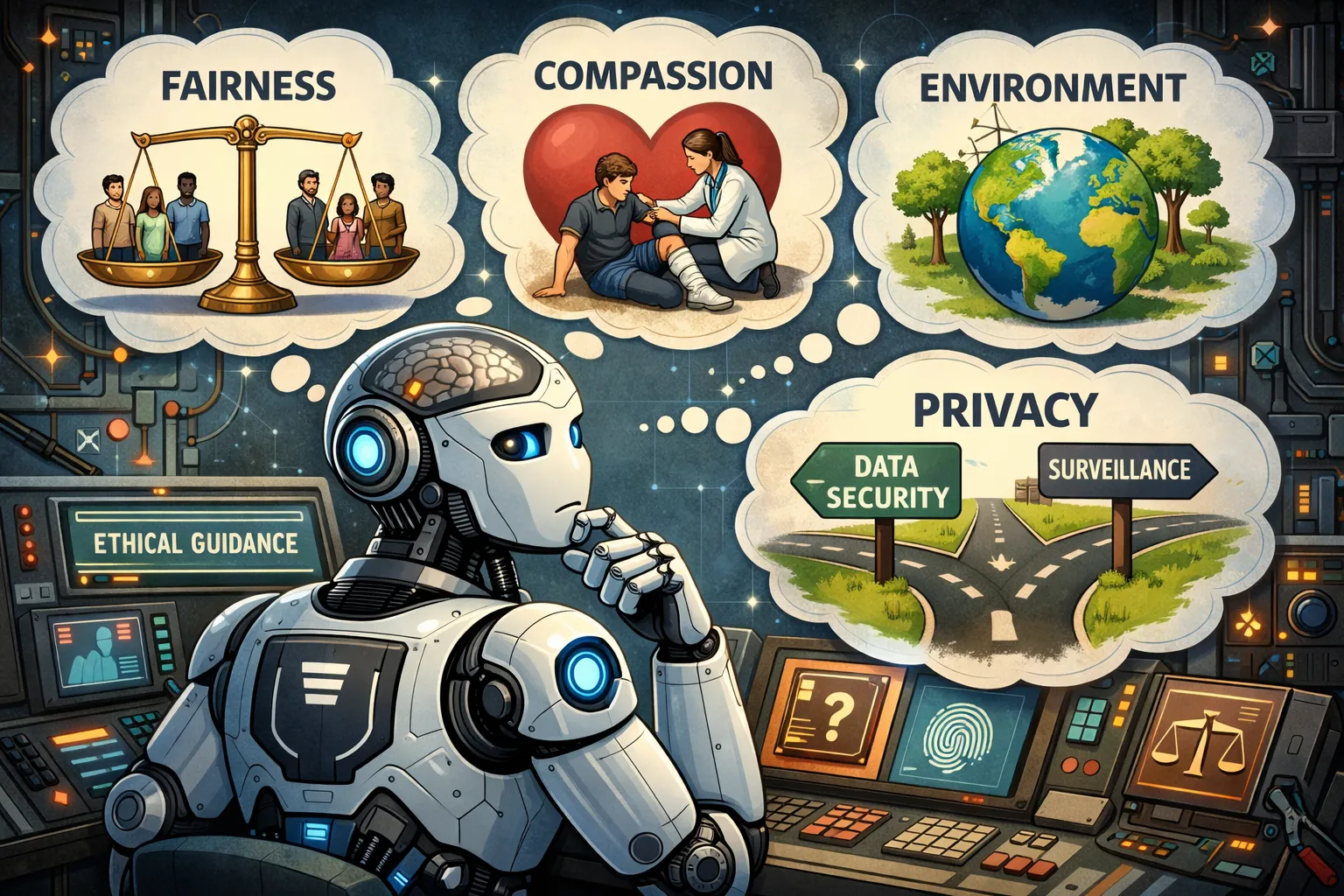 AI learning ethical guidelines for accurate responses.