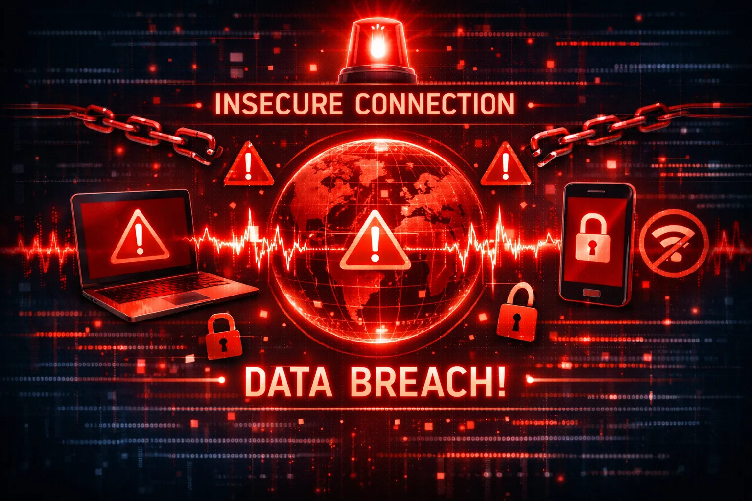 Communication channels depicted as insecure.